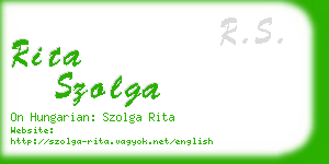 rita szolga business card